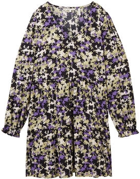 Tom Tailor Denim Kleid Volant V-Ausschnitt 1038152 lilac grün