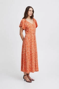 ICHI Kleid 'Aya' beige orange weiß