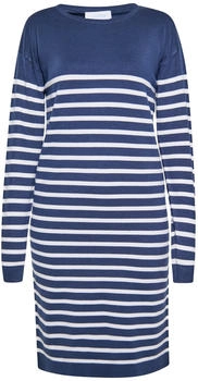 Usha Damen Kleid marine weiß