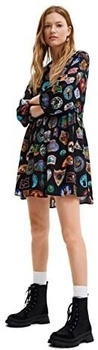 Desigual Vest Stamp schwarzes Freizeitkleid