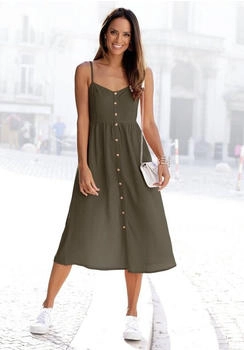 Lascana Sommerkleid Leinenmix baumwolle khaki