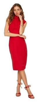 Trendyol Steile Kragen Kleid schwarz rot