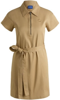 HUGO Minikleid mit Reißverschluss am Kragen und Happy -Logo - Style Kerami-1-W_B 50538397 Beige HUGO Minikleid mit Reißverschluss am Kragen und Happy -Logo - Style Kerami-1-W_B 50538397 Beige