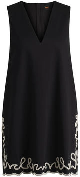 Hugo Boss Baumwollkleid mit Kontraststickerei - Style C_Dembrolai 50540370 Schwarz
