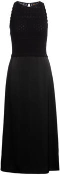 Hugo Boss Gestricktes Kleid mit Rock aus kontrastierendem Gewebe - Style C_Fawrence 50538314 Schwarz