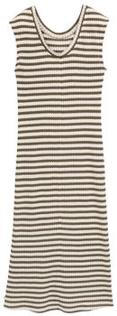Tom Tailor Denim Midi-Kleid mit Streifenmuster olive white stripe (1046649_37852)