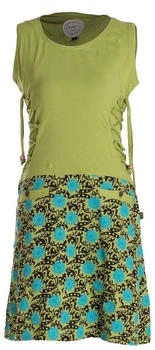 Vishes Minikleid Blumen Tunika hellgrün