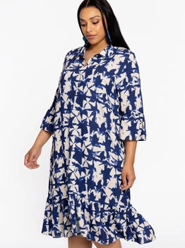 Yoek Kleid Blumenmuster blau schwarz