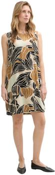 Tom Tailor Viskose-Kleid Neutral Cut Leaves Design