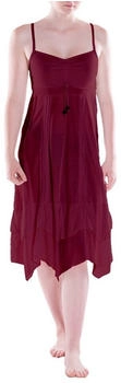 Vishes wadenlang kleid baumwolle fantasie ärmellos a-linie rückenfrei dunkelrot