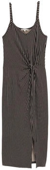 Tom Tailor Denim Midi-Trägerkleid mit Twist-Detail black beige stripe (1046704_37995)