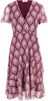 Cartoon Volantkleid purple schwarz