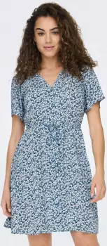 Only Onlevida S/S Short Dress Wvn Noos (15237382) provincial blue