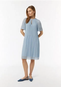 Comma Fließendes Plissee-Kleid aus Chiffon mit All-over-Print (2165137) hellblau