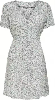 Only Onlevida S/S Short Dress WVN Noos (15237382) gray mist flower