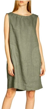 Caspar knielanges Leinenkleid olivgrün