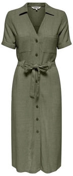Only Onlsiesta Ss Linen Bl Shirt Dress PNT deep lichen green