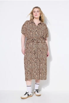 Studio Untold Hemdblusenkleid Midikleid Leo Bindegürtel