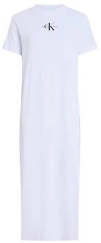 Calvin Klein Monologo Long Rib Tee Kleid brilliantweiß
