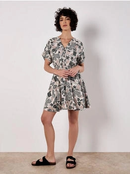 Apricot Druckkleid Smokdetails