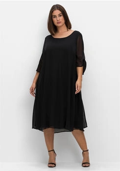 Sheego Chiffonkleid midi schwarz