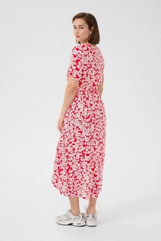 Kaffe Blusenkleid kabeate true rot kreide-blumenmuster