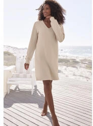 s.Oliver Langarmkleid rippqualität teilungsnaht beige creme