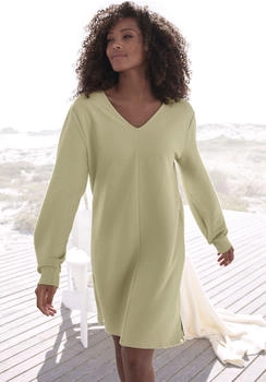 s.Oliver Langarmkleid aus Ripp-Qualität Teilungsnaht pistazie