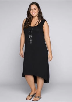 Sheego Kleid Taschen schwarz