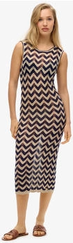 Superdry W8011848A Zickzack-Midi-Strickkleid navy
