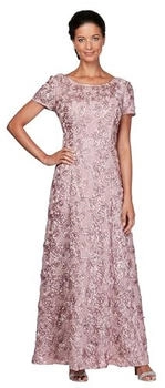 Alex Brands Langes A-Linie Rosettenkleid rose