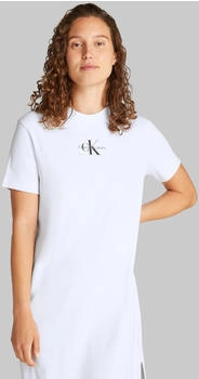 Calvin Klein Midikleid MONOLOGO LONG RIB TEE DRESS weiß