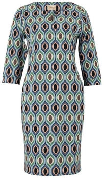 Cartoon Casual-Kleid blau grün