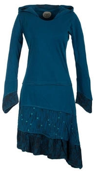 Vishes Lagenlook Patchworkkleid Zipfelkapuze t&uuml;rkis