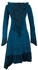 Vishes Lagenlook Patchworkkleid Zipfelkapuze türkis