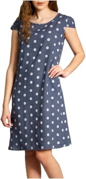 Caspar Sommer Leinenkleid Punkte Print blau SKL024