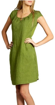 Caspar SKL020 knielanges Leinenkleid apfelgrün
