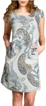 Caspar SKL022 Damen Leinenkleid Paisley hellgrau