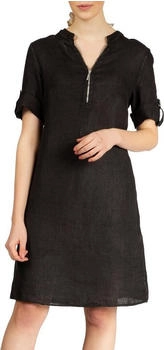 Caspar Leinenkleid SKL037 schwarz