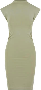 Urban Classics Ladies Short Cotton Jersey Dress grün schwarz
