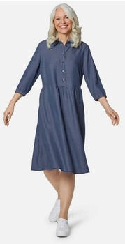 GOLDNER Kleid Hemdblusenkragen taubenblau