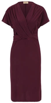Cartoon Jerseykleid Raffung lila schwarz aubergine