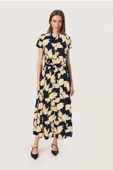 Soaked in Luxury Feminine Form Kleid navy blatt-print