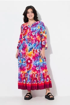 Angel of Style Jerseykleid Maxikleid A-Linie Batikprint Volants
