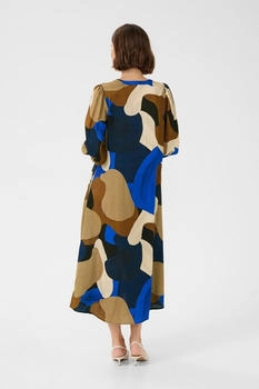 Culture Blusenkleid CUdana blau braun