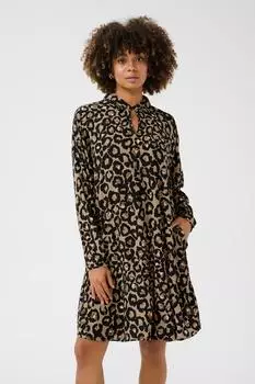 Culture Kleid 'Galta' hellbraun schwarz
