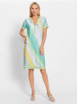 Heine Kleid aqua gelb weiß