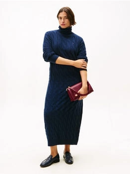 Tommy Hilfiger CRV SOFT WOOL CABLE ROLL-NK DRS Strickkleid
