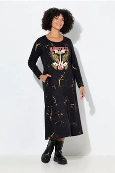Angel of Style Jerseykleid A-Linie maxilänge Batikmuster