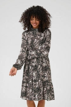 Kaffe Kleid KAlinda schwarz grau grafik